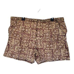 Vintage 1990s Mervyns Cheetah Brand Swim Shorts Mesh Lined Brown Print Retro